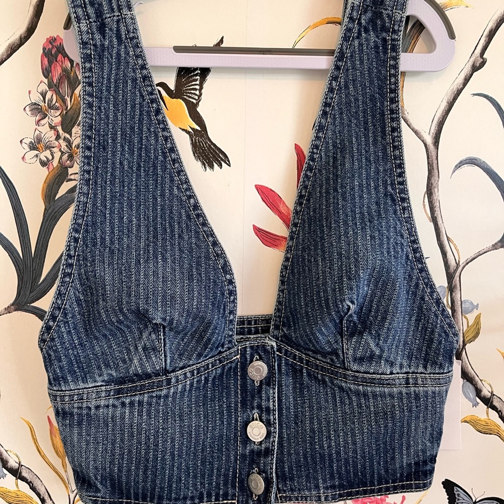 ETICA Denim halter top size small women’s
